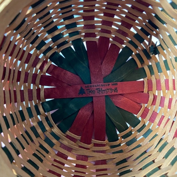 Longaberger 2003 Tree Trimming Melody Basket Holly Liner BROKEN WEAVE - Picture 8 of 11